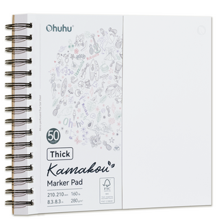 Ohuhu Heavyweight Bleedproof Double-Sided Marker Pad, Spiral-Bound - Kamakou