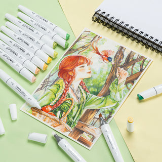 Ohuhu Kaala Five Tones Slim Broad and Fine Dual Tips Alcohol Art Markers