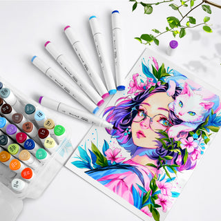 Ohuhu Paper-friendly (No Peeling) Markers Water-based 60 Colors