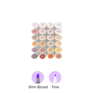 Ohuhu Kaala Five Tones Slim Broad and Fine Dual Tips Alcohol Art Markers