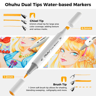 Ohuhu Dual Tips Water-Based Art Markers