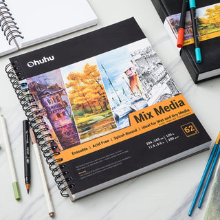 Ohuhu Spiral-Bound Mix Media Pad for Multiple Techniques (Canada Domestic Shipping)