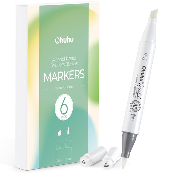 Ohuhu Honolulu Colorless Blender Marker - Pack of 6 (Canada Domestic S