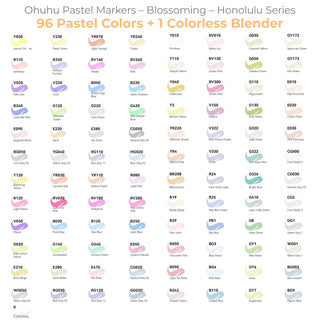 Ohuhu Honolulu 96 Pastel Colors Alcohol Art Markers - Sweetness & Blossoming (Canada Domestic Shipping)