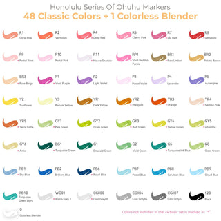 Ohuhu Honolulu 48 Colors Dual Tips Alcohol Art Markers (Canada Domestic Shipping)