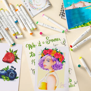 Ohuhu Honolulu 48 Colors Dual Tips Alcohol Art Markers (Canada Domestic Shipping)