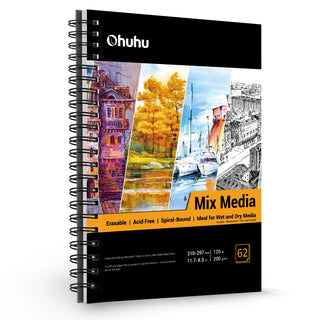 Ohuhu Spiral-Bound Mix Media Pad for Multiple Techniques (Canada Domestic Shipping)