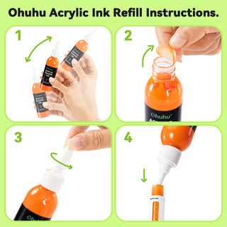 Ohuhu Acrylic Marker Ink Refill for Mauna Kea & Hanauma Series