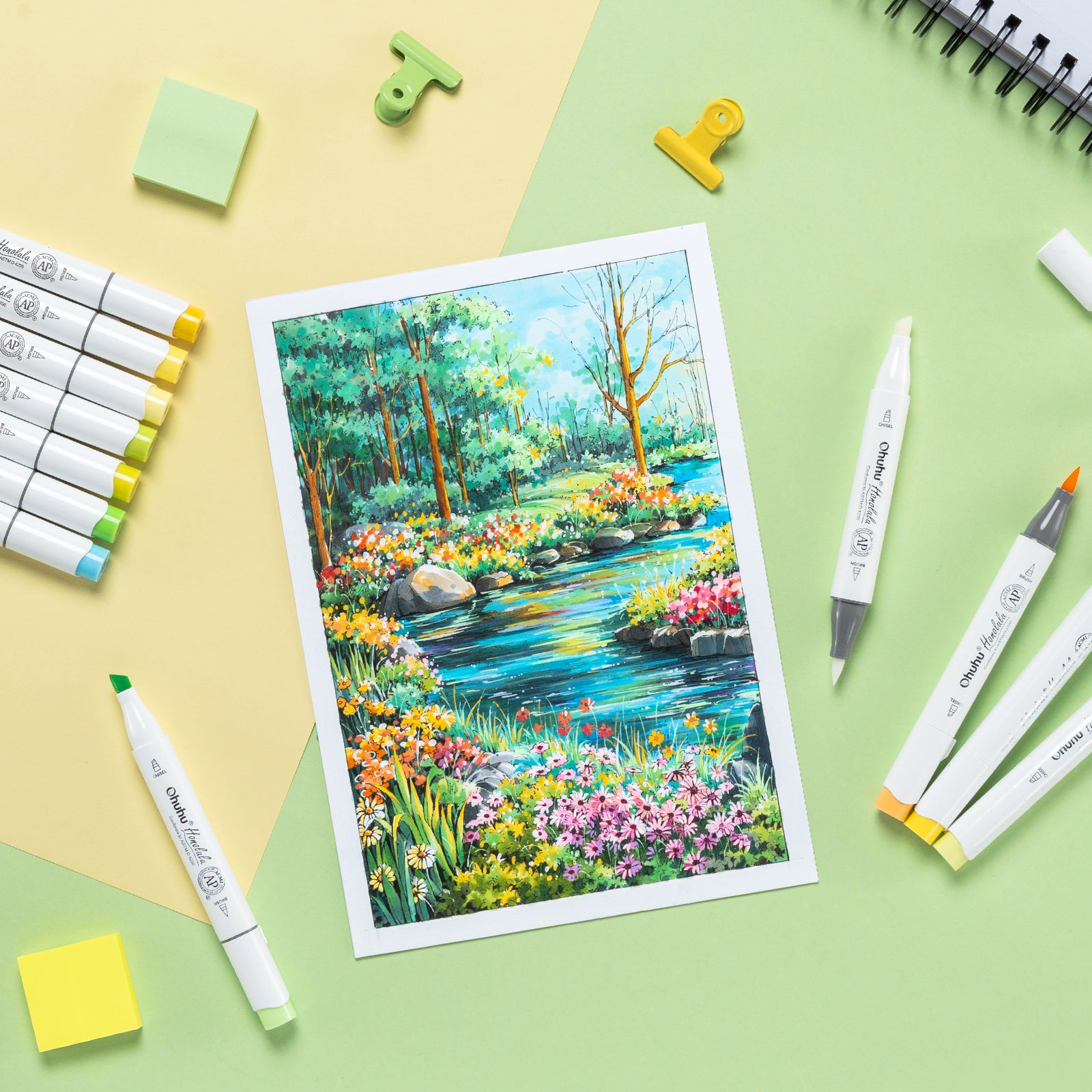 Ohuhu Honolulu 320 Colors Dual Tips Alcohol Art Markers (New Color Cod