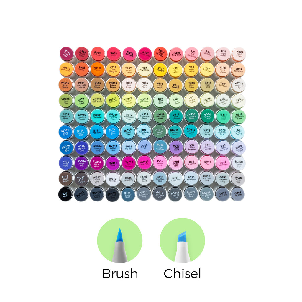 Ohuhu Honolulu 120 Colors Dual Tips Alcohol Art Markers