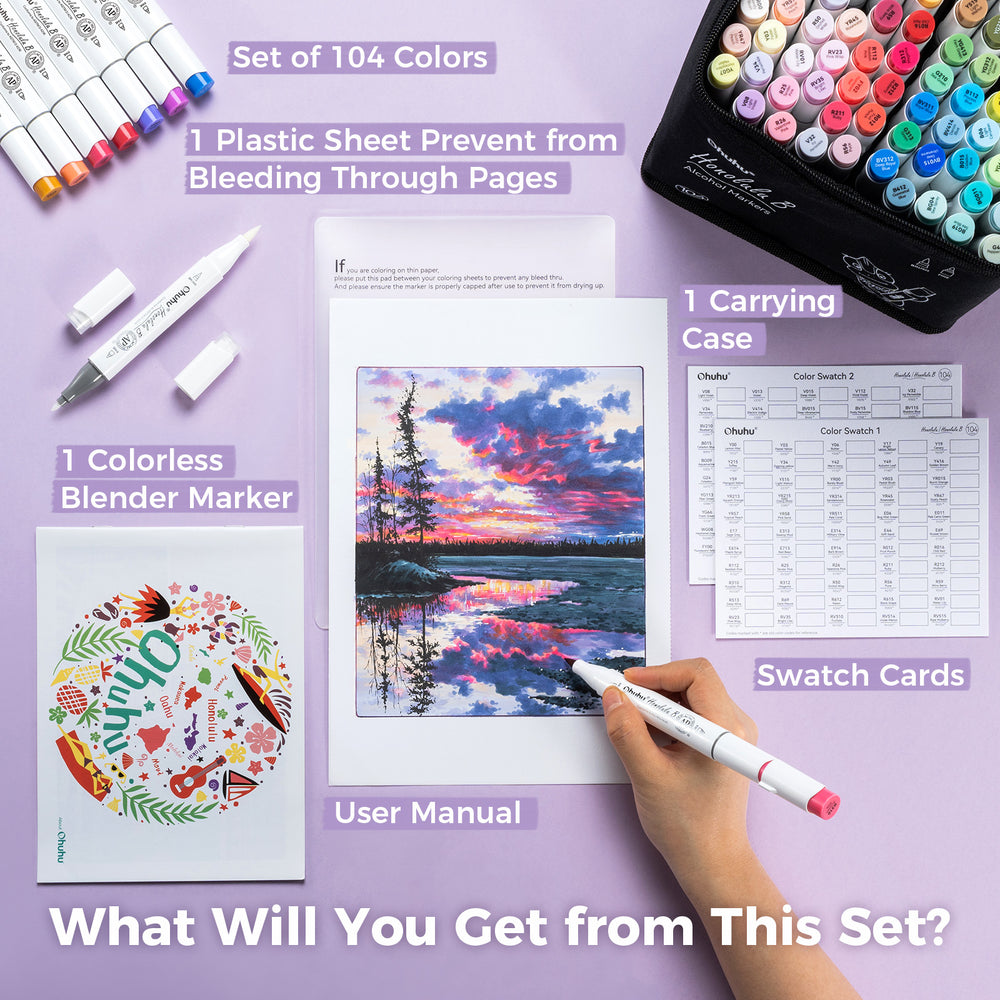 Ohuhu Honolulu Brush Markers - Large Set