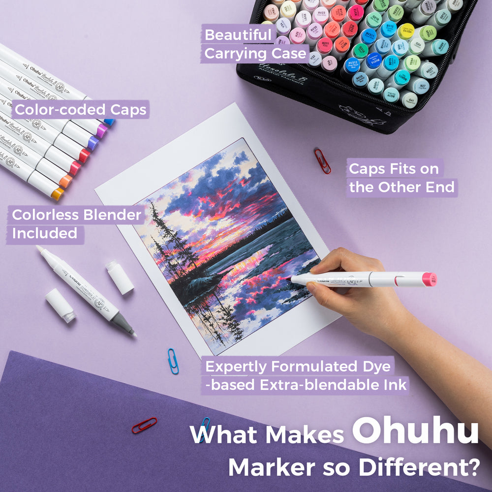 Ohuhu Honolulu Brush Markers - Large Set