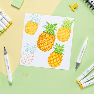 Ohuhu Honolulu 24 Basic Colors Dual Tips Alcohol Art Markers (New Color Codes)