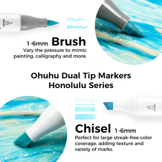 Ohuhu Honolulu 48 Pastel Colors Dual Tips Alcohol Art Markers-Sweetness