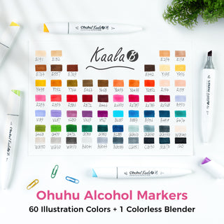 Ohuhu Kaala Dual Tips Alcohol Art Markers- 60 Colors Illustrations