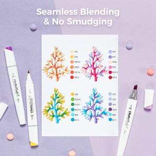 Ohuhu Kaala Four Tones Slim Broad and Fine Dual Tips Alcohol Art Markers (Canada Domestic Shipping)