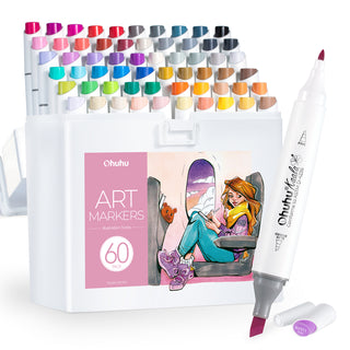 Ohuhu Kaala Four Tones Slim Broad and Fine Dual Tips Alcohol Art Markers (Canada Domestic Shipping)