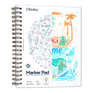 Ohuhu Bleedproof Double-Sided Marker Pad, Spiral-Bound (Canada Domestic Shipping)