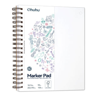 Ohuhu Bleedproof Double-Sided Marker Pad, Spiral-Bound (Canada Domestic Shipping)