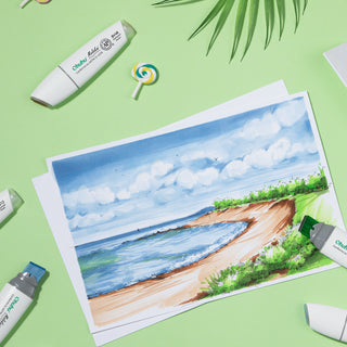 Ohuhu Molokai Four Tones Extra-wide Tip Alcohol Art Markers