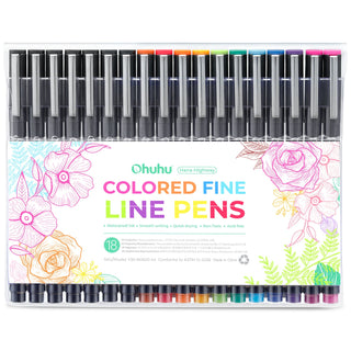 Ohuhu Hana Highway Fineliner Drawing Pens,18 Pack (Canada Domestic Shipping)