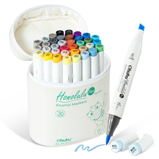 Ohuhu Honolulu Plus Series Supreme Rubber Brush Tip Markers