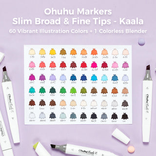 Ohuhu Kaala Dual Tips Alcohol Art Markers- 60 Colors Illustrations