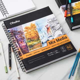 Ohuhu Spiral-Bound Mix Media Pad for Multiple Techniques