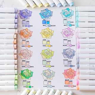 Ohuhu Honolulu 96 Pastel Colors Alcohol Art Markers - Sweetness & Blossoming (Canada Domestic Shipping)