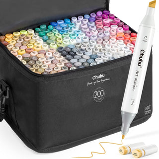 Ohuhu Oahu 200 Colors Dual Tips Alcohol Art Markers, Fine & Chisel (Canada Domestic Shipping)