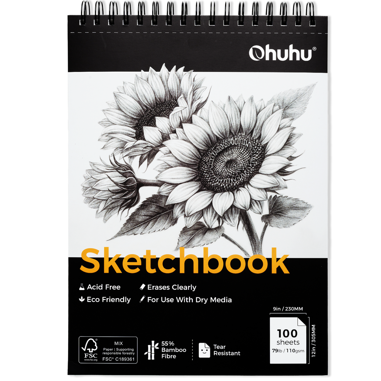 Ohuhu Tear Resistant Bamboo Fiber Drawing Sketchbook
